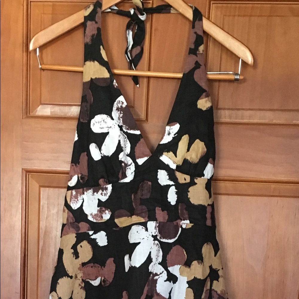 Saks 5th Avenue linen  halter dress.